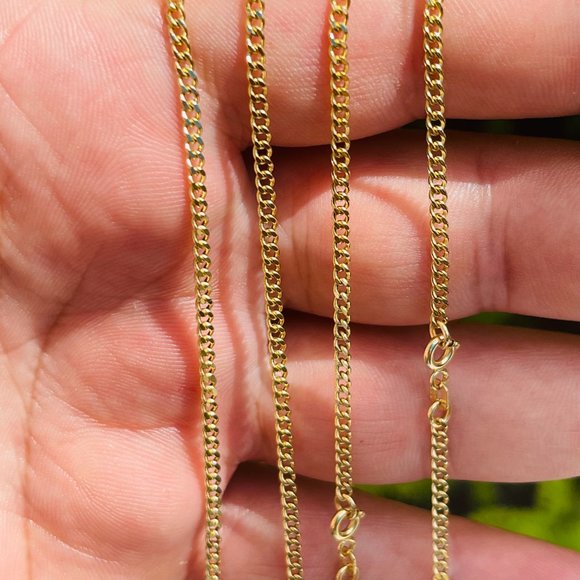 22 inch,14K Gold Curb Cuban Chain Necklace - Picture 14 of 17